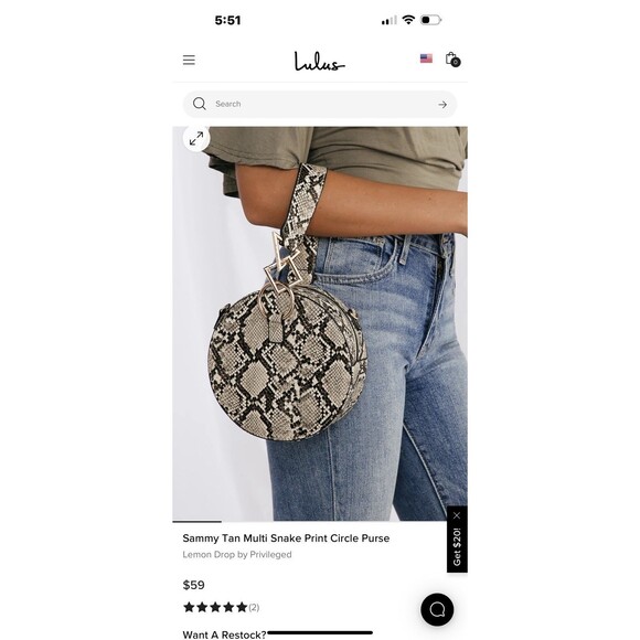 LEMON DROP BY PRIVILEGED SAMMY SNAKE CIRCLE PURSE - Picture 5 of 5